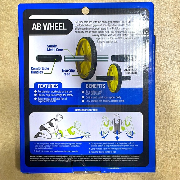 ⚜️Pro Strength Ab Wheel Workout at Home! NWT! - Picture 3 of 5